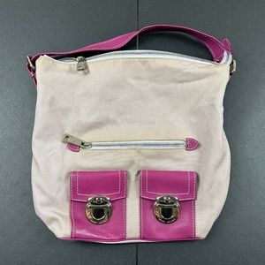 Cream and hot pink Marc Jacobs Purse